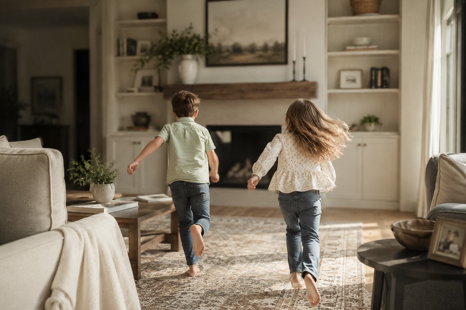 Children playing in a pest-free home